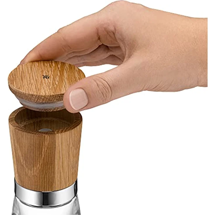 WMF Ceramill Nature Salz und Pfeffer Mühle Set 2-teilig, unbefüllt, für Salz, Pfeffer, Chilli, Salzmühle, Pfeffermühle Holz, Keramikmahlwerk – Bild 5