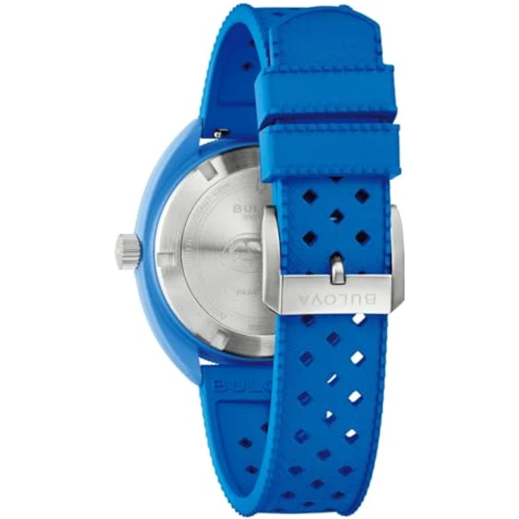 Bulova Quarz Herrenuhr Snorkel Blau 98B445, Gummiarmband mit Dornschließe, keramisches Gehäuse, Kalenderfunktion – Bild 5