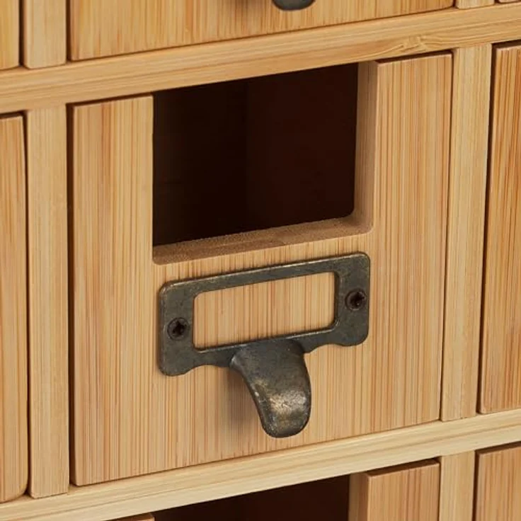 relaxdays Teebox Bambus Tee-Organizer mit 9 Fächern, Naturfarben, ideal zur übersichtlichen Teebeutelaufbewahrung – Bild 6