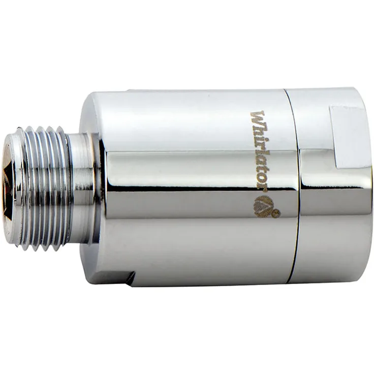 Whirlator DAC 120, Duschwirbler aus poliertem Messing mit Wasserverwirbelung für weiches Wellnesswasser, 28 mm Durchmesser