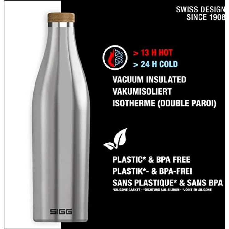 Sigg Trinkflasche Meridian Brushed 0,7L Thermosflasche, edelstahl gebürstet – Bild 3