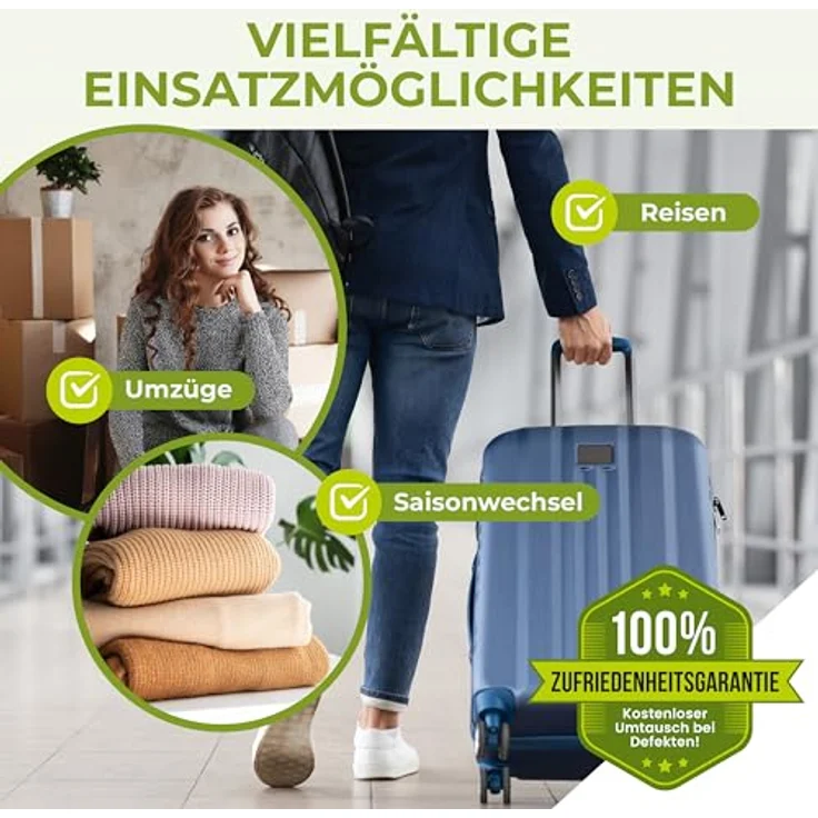 NORDIC® Vakuumbeutel für Kleidung, 6 Stück (2M+2L+2XL), BPA-frei, wiederverwendbar, geruchsneutral, inklusive Etiketten zur Beschriftung, ideal für Bettdecken und Saisonwechsel – Bild 5