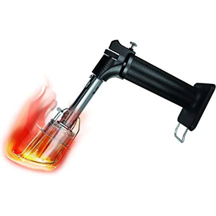 Schneider Gastro-Gasbrenner 1100°C mit Aufsatz zur besseren Hitzeverteilung, Nachfüllbar, zum Veredeln von Fleisch, Fisch und andere kulinarischen Speisen, Kindersicherung, einstellbare Flammenkontrolle