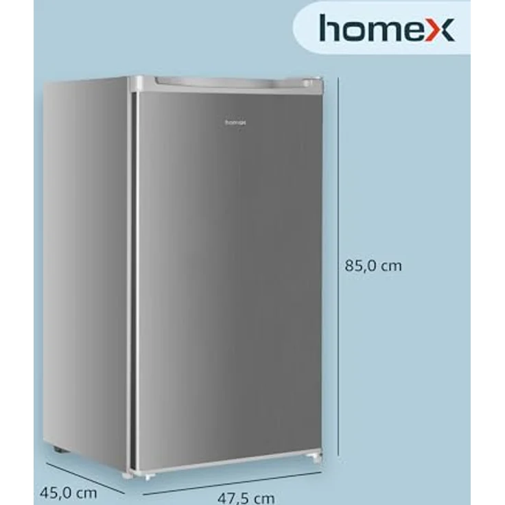 homeX FS1016-S, Gefrierschrank 60L mit 4-Sterne Gefrierfunktion, freistehend, silber, kompakt und leise – Bild 4