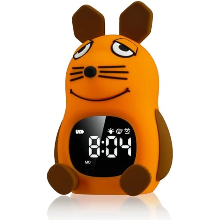 Die Maus DieMaus Lichtwecker für Kinder, nachtlichtfähiger Wecker mit Aufwachlicht und 6 Wecktönen, wiederaufladbar über USB-C, bunt – Bild 8