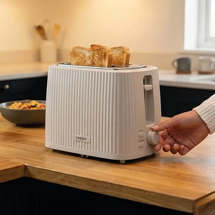 Seeger Toaster mit elegantem Rippendesign, 7 Bräunungsstufen und Auftaufunktion – Bild 3