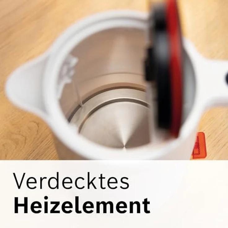 Bosch kabelloser Wasserkocher My Moment TWK2M161, Abschaltautomatik, Überhitzungsschutz, Tassenanzeige, entnehmbarer Kalkfilter, Trockengehschutz, Dampfstopp-Automatik, 1,7 L, 2400 W, Weiß matt – Bild 5