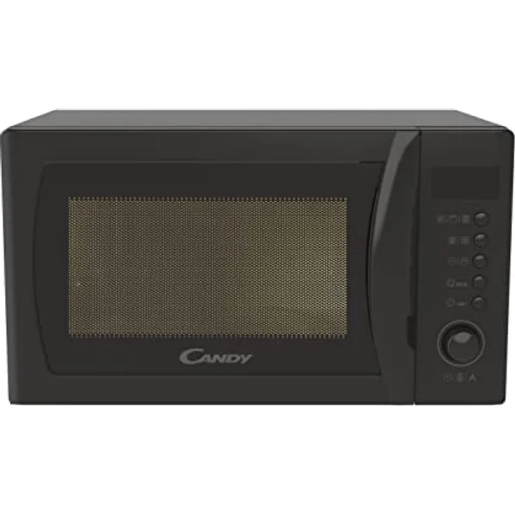Candy Idea CMGA20SDLB Mikrowelle mit Grill, 20 l, 700 W-1050 W, 5 Leistungsstufen, 8 automatische Programme, akustische Alarmanlage, Teller 25,5 cm, Grillrost, Auftauen, Öffnung links, Schwarz