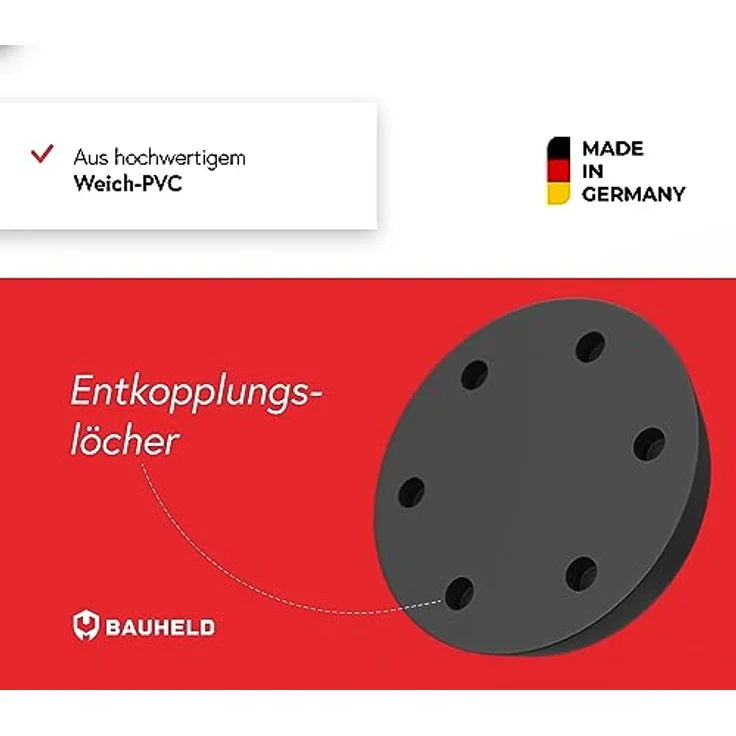 BAUHELD 4x Schwingungsdämpfer Waschmaschine und Trockner, Antivibrationsfüße aus Gummi, kompatibel mit Bosch, Siemens, AEG, rutschfeste Unterlage in Schwarz, Made in Germany – Bild 3
