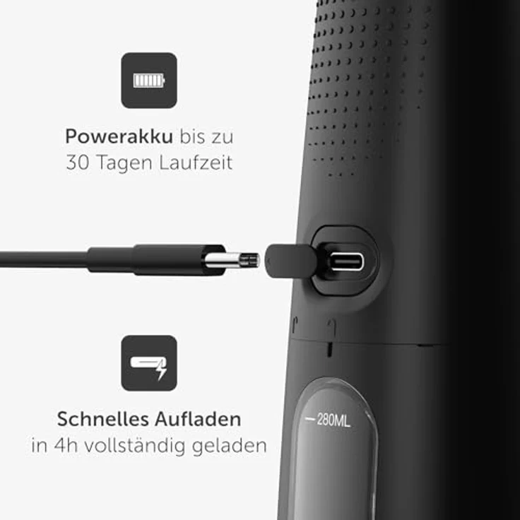 WonderSmile Munddusche PRO - Testsieger 2024 - SmoothFlow-Technologie - 5 Modi - PowerAkku, schwarz – Bild 5