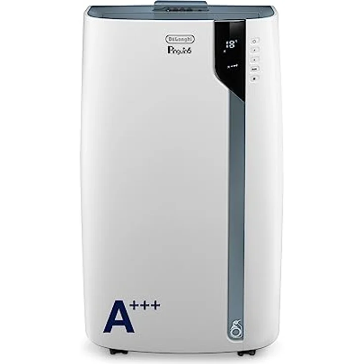 De'Longhi Pinguino PAC EX105 Mobiles Klimagerät mit EcoRealFeel-Technologie, 10.000 BTU/h, für Räume bis 100m³, Entfeuchtungs- & Ventilationsfunktion, 24h-Timer, Energieeffizienzklasse A+++, Weiß – Bild 1
