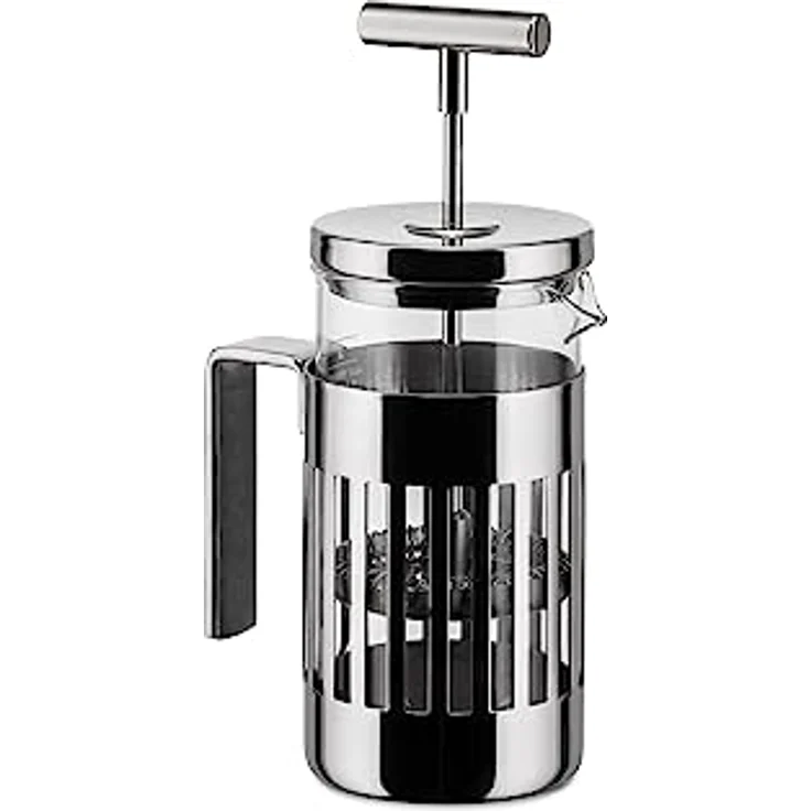 Alessi Pressfilter 3 Tassen aus Edelstahl 18-10 glänzend poliert und hitzebeständigem Glas, Silber, 2.7 x 12 x 5.5 cm – Bild 2