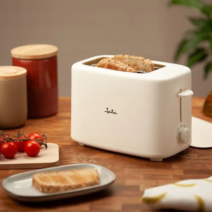 JATA JETT1048 Toaster mit 2 extra breiten Schlitzen, 6 Bräunungsstufen, Schutzdeckel, Krümelschublade, automatische Brotzentrierung, 750 W, einfache Reinigung, automatische Abschaltung – Bild 2