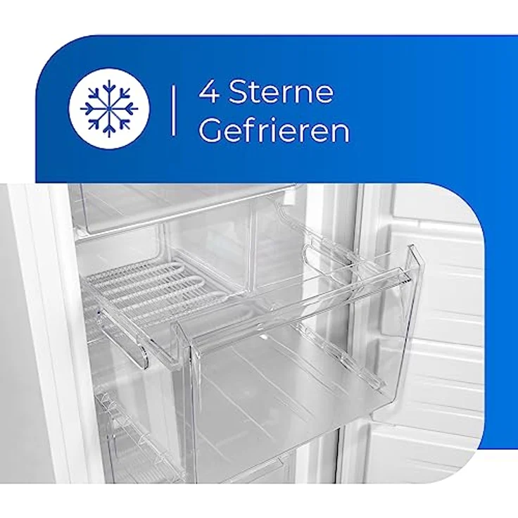 Exquisit Gefrierschrank GS230-H-040D weiss | 168 l Nutzinhalt | 4* Gefrieren | Wechselbarer Türanschlag | 55cm Breite – Bild 3