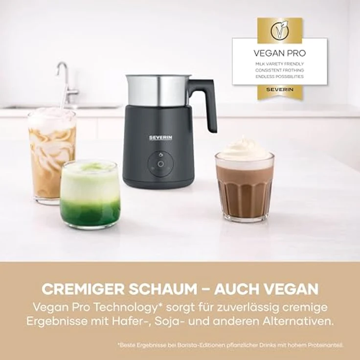 Severin Milchaufschäumer SM 3579, Induktionstechnologie, Schokoladen-Funktion, Edelstahl – Bild 6