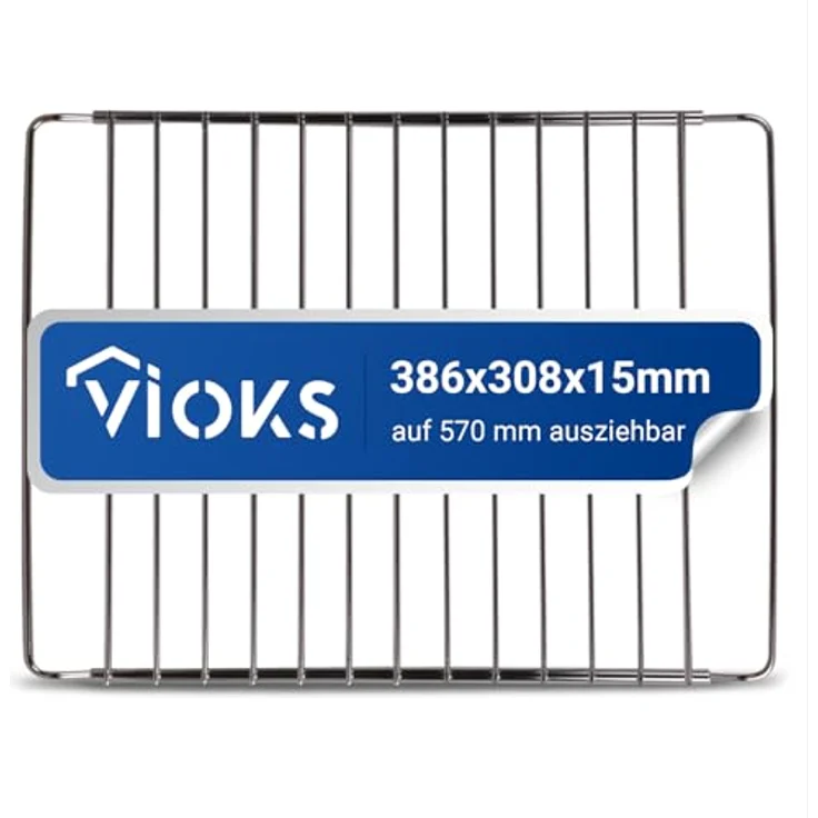 VIOKS Ausziehbarer Backofen Gitterrost 386/570x308mm aus Edelstahl, einfach zu reinigen und langlebig – Bild 1