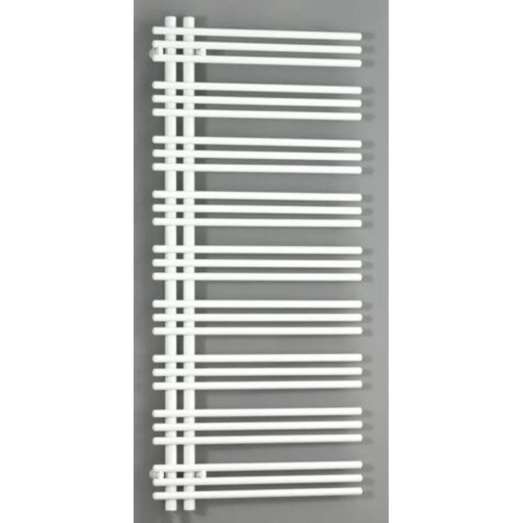 Schubiger Zehnder Design Heizkörper Yucca YA-090-050, asymmetrischer Heizkörper aus Stahlrohren, weiss, 872x47x478 mm, montagefertig mit Wandkonsolen