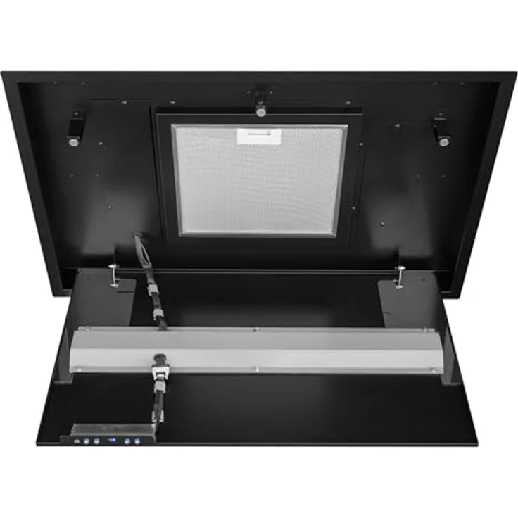 GURARI GCH 791 BL Diamond Deckenhaube, Dunstabzugshaube 90 cm Schwarz, 850 m³/h, Touch Control, LED-Beleuchtung – Bild 4