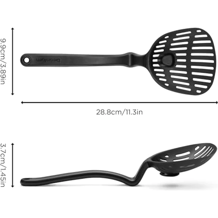 Dreamfarm Lestrain Schöpfsieb mit integriertem Reservoir | Tropffreie Schöpfkelle mit hygienischem Design | Spülmaschinenfester Abseihlöffel | BPA-frei – Bild 2