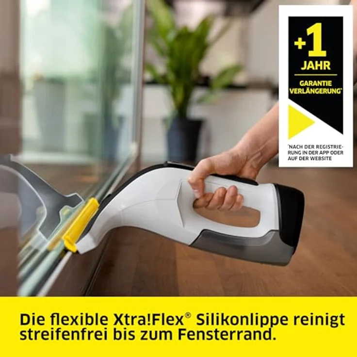 Kärcher Akku-Fenstersauger WV 8 Signature Line, 55 min Akkulaufzeit, Xtra!Flex® Silikonlippe, 150 ml Schmutzwassertank, 2 Absaugdüsen, verstellbare Sprühflasche mit 2 Mikrofaser-Wischbezügen – Bild 3