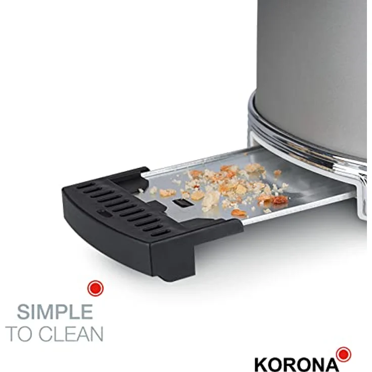 Korona Toaster Retro Design Toaster 21667, 850W, Chrom Optik, Vintage Style, 2 Scheiben, grau – Bild 4