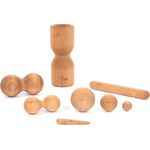 Rollholz Faszientraining Set gross Erle, 100% Naturholz, Handmade in Germany, biologisch abbaubar