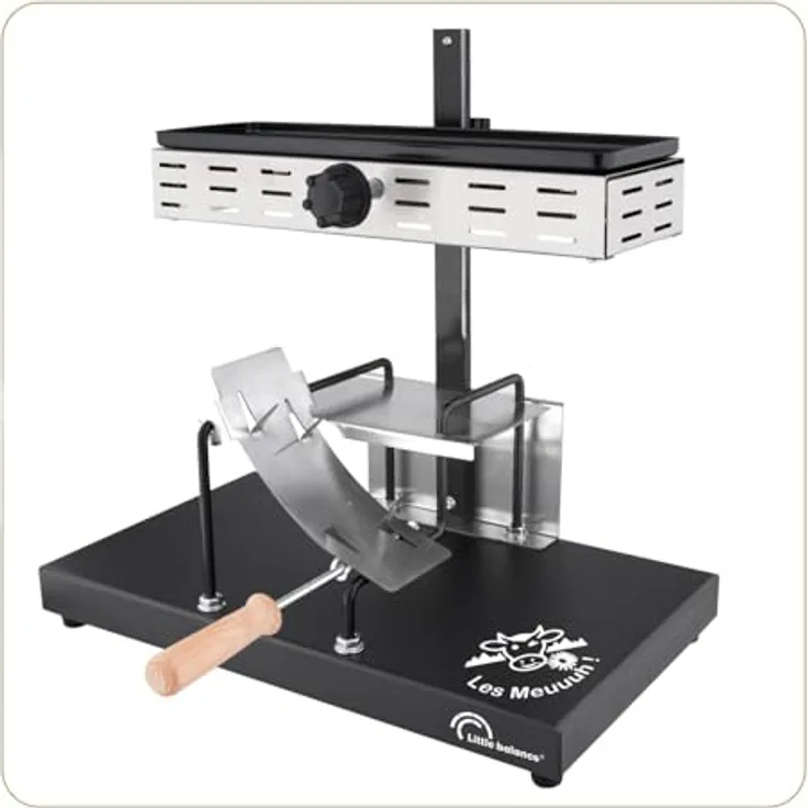 LITTLE BALANCE 8752 Savoyarde, Raclette für 8 Personen mit verstellbarer Heizrampe, Grillfunktion, PFAS-frei, Edelstahl/Schwarz, 850 W