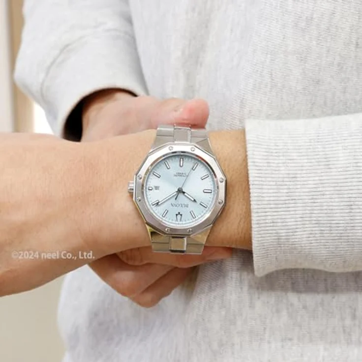 Bulova Herren-Armbanduhr Automatik Classic Stahl/Hellblau 96B462, mit Synthetischem-Saphir Uhrglas und blauem Zifferblatt – Bild 6