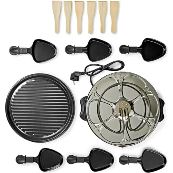 Melissa 16300032 Raclette Schwarz, 800 Watt Gourmet-Set für bis zu 6 Personen mit abnehmbarer Grillplatte 29 cm – Bild 10