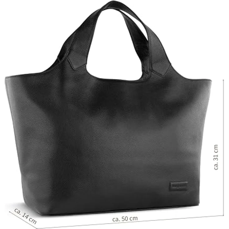 bugatti Elsa Shopper Tasche L, Leder mit Laptopfach, 50 cm, schwarz – Bild 2