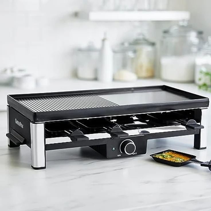 Greenpan Bistro Gourmetgrill, Tischgrill für 8 Personen mit abnehmbarer und umkehrbarer Platte, PFAS-frei, schwarz – Bild 12