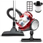 TurboTronic By Z-LINE Multi-Zyklon Staubsauger, 19 kPa Saugkraft (extrem), 900 Watt Hocheffizienzmotor, 2X Filterset, beutelloser Bodenstaubsauger