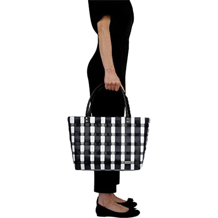 normani Einkaufstasche geflochten mit Henkeln, extra robuster Kunststoffkorb, 20L Volumen, Farbe Classic/Thin Grey – Bild 3