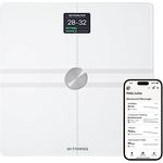 WITHINGS BODY COMP — WLAN Smart Waage mit vollständiger Körperanalyse inkl. Fettanteil, Muskelmasse, Knochendichte, Viszeralfett, Digitale Personenwaagen /Körperfettwaage mit Bluetooth