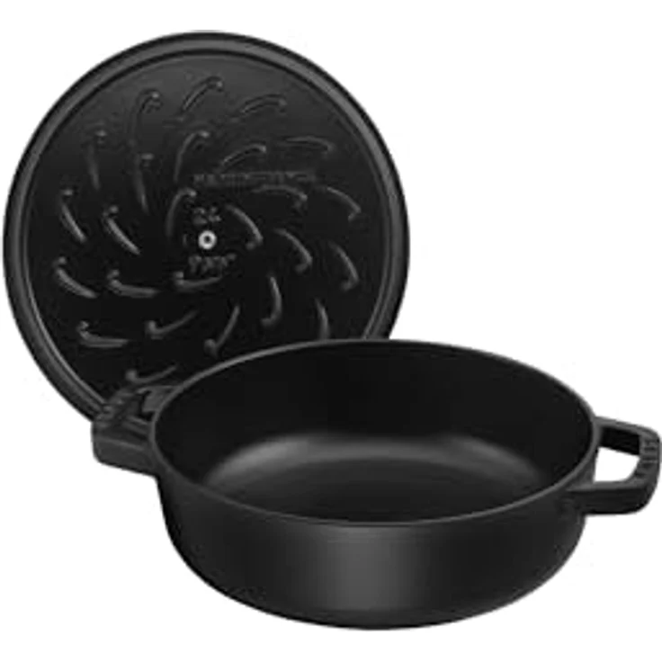 Staub Bräter mit Chistera, Induktionsgeeignet, Gusseisen, Schwarz, 28 cm, 1 Einheiten – Bild 3