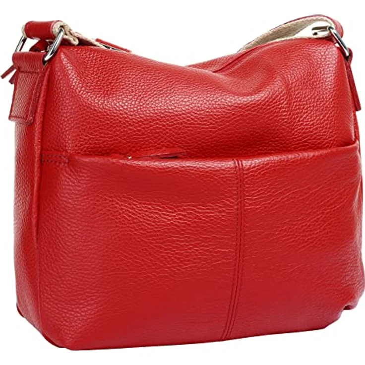 Samantha Look Umhängetasche, echt Leder, Made in Italy, Casual-Optik, 100% Rindleder, 5 Zoll Smartphonefach, braun – Bild 3