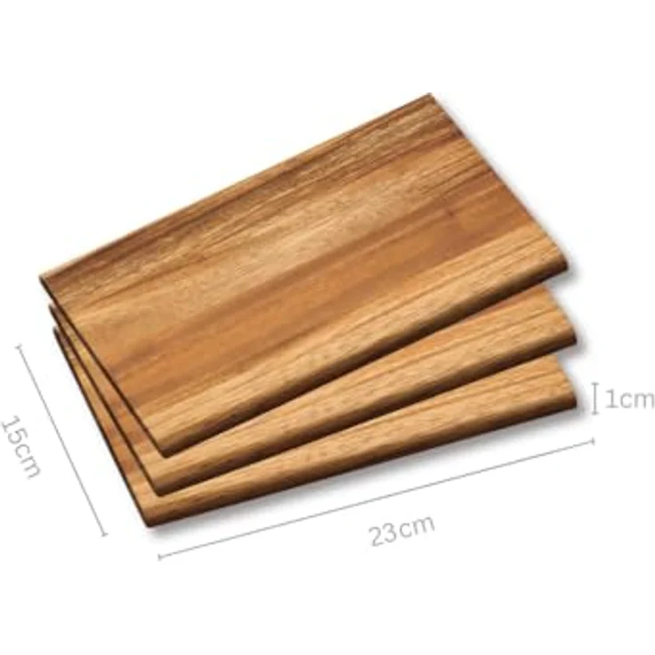 Kesper Frühstücksbrett 3er Set aus Akazie, braun, 23 x 15 x 1 cm – Bild 3