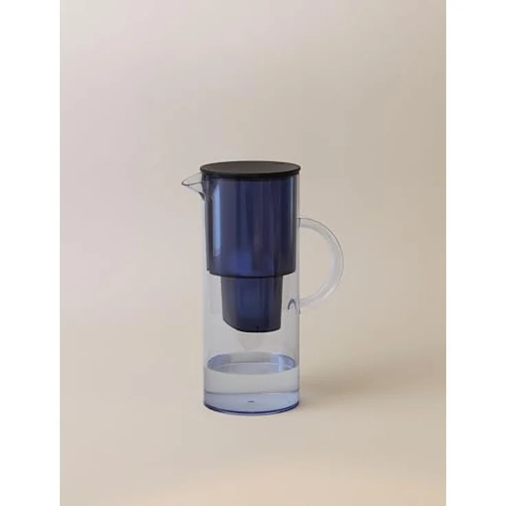 Stelton Wasserfilter-Kanne EM77, 2 Liter, kompatibel mit Brita-Wasserfilterkartuschen, modernes Design, blau, reduziert Chlor und Kalkablagerungen – Bild 2