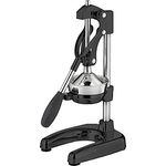 Cilio AMALFI Saftpresse Manuell | rostfreier Edelstahl | Schwarz | Zitruspresse Handpresse für 25% mehr Saft | geringer Kraftaufwand | Profi Fruchtpresse | 20 × 23,5 × 44 cm