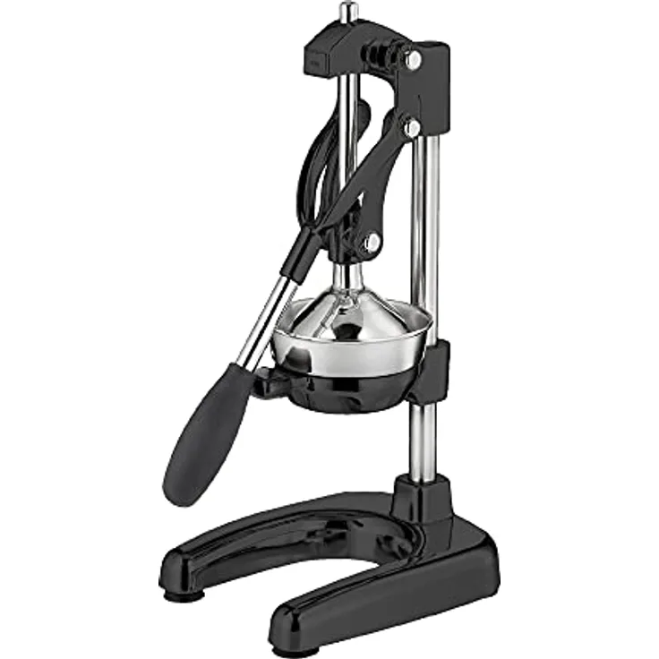 Cilio AMALFI Saftpresse Manuell | rostfreier Edelstahl | Schwarz | Zitruspresse Handpresse für 25% mehr Saft | geringer Kraftaufwand | Profi Fruchtpresse | 20 × 23,5 × 44 cm