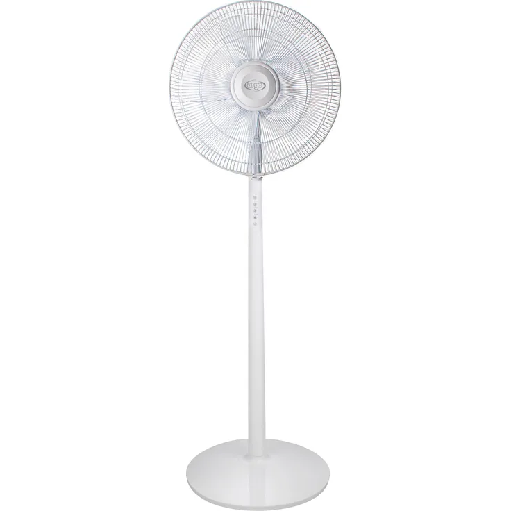 Argo Standventilator 62 dB, 40 cm Bodenventilator mit Oszillation und Infrarot-Fernbedienung, weiss