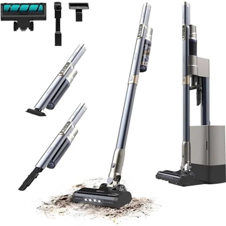 Cecotec Scoba 2100 Station, Kabelloser Staubsauger mit Selbstentleerungsstation, 210W Digitalmotor, 20kPa Saugdruck, 40 Minuten Laufzeit, Jalisco-Bürste, 2-in-1-Zubehör – Bild 1