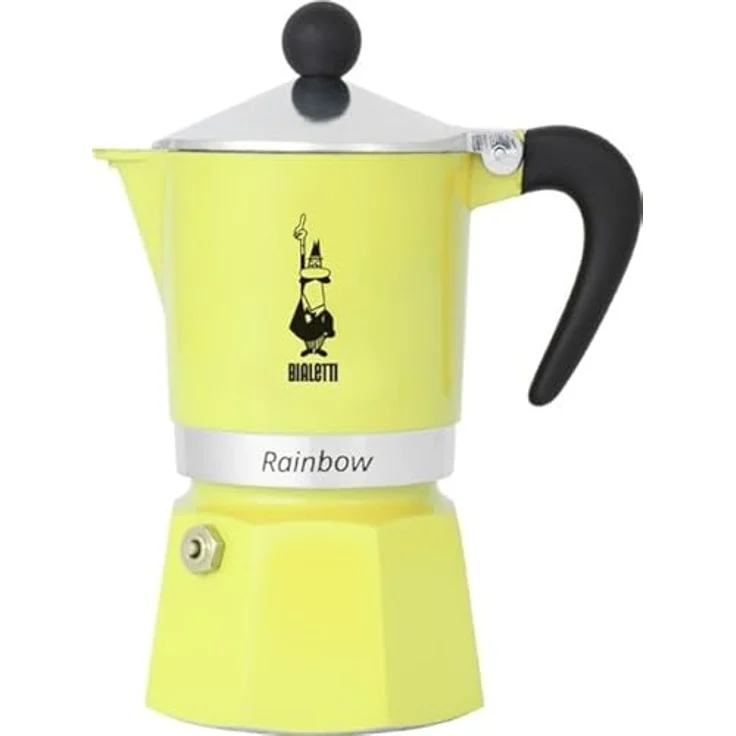 Bialetti Espressokocher Rainbow für 6 Tassen, Gelb, Aluminium Espressokanne, Manueller Betrieb – Bild 1
