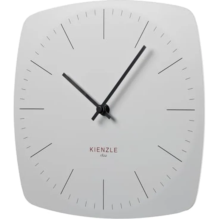 Kienzle DCF Funkwanduhr Modern, Rahmenlos mit automatischer Zeiteinstellung und geräuschlosem Uhrwerk, Weiß, 246 x 246 mm