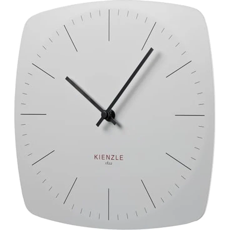Kienzle DCF Funkwanduhr Modern, Rahmenlos mit automatischer Zeiteinstellung und geräuschlosem Uhrwerk, Weiß, 246 x 246 mm – Bild 1