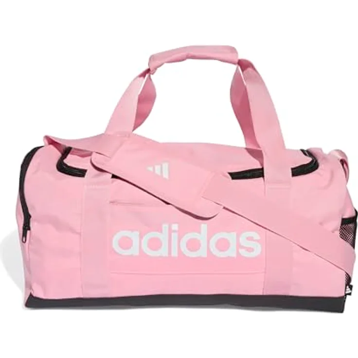 adidas Performance LINEAR DUFFEL S Sporttasche, praktische Reisetasche mit separatem Schuhfach, recycelte Materialien, schwarz