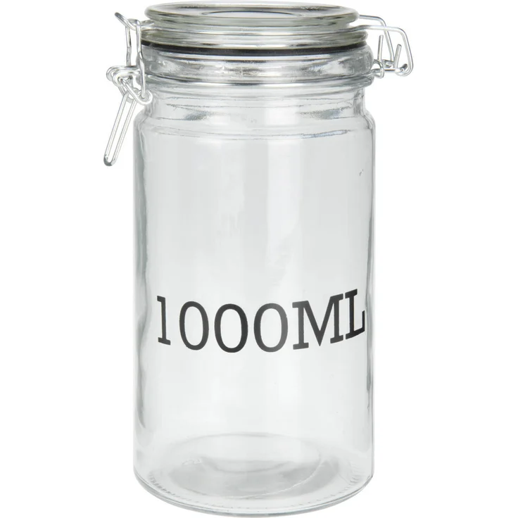 Koopman Glasbehälter mit Deckel und Clipverschluss, transparent, bruchsicher, universell einsetzbar
