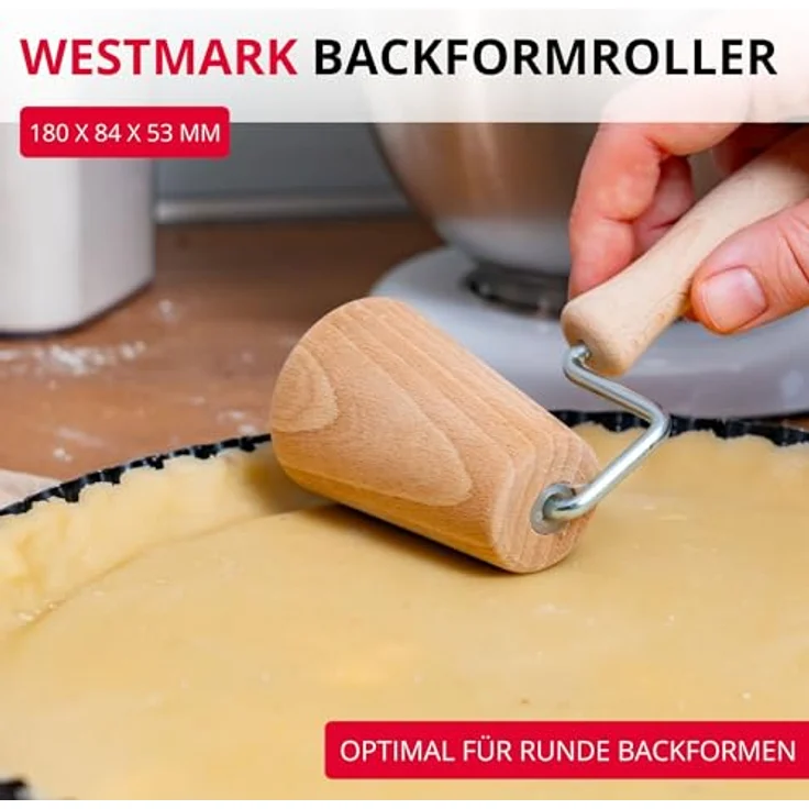 Westmark Backformroller für runde Backformen, Konisch geformt, Buchenholz, Durchmesser: 5,3 cm, Hellbraun, 30032270 – Bild 4