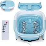 COSTWAY Fußmassagegerät, 36-48℃, 500W, Fernbedienung, klappbar, Blau - Preisvergleich