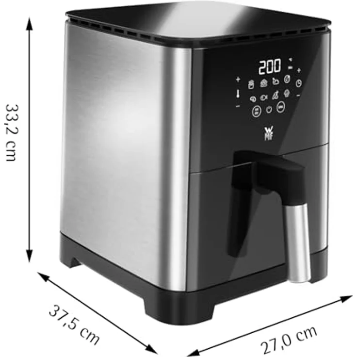WMF Multi Taste Heißluftfritteuse, Airfryer, 1550 W, 0,8kg für 4-6 Personen, gesundes Frittieren, Dörren, Grillen, Heissluftfriteuse mit 8 Programmen, 4,2l Air Fryer, schwarz – Bild 5